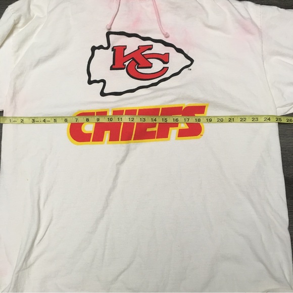 Vintage 90s Kansas City Chiefs Apex One Hooded White T-Shirt NFL Size Large ** - Picture 8 of 11